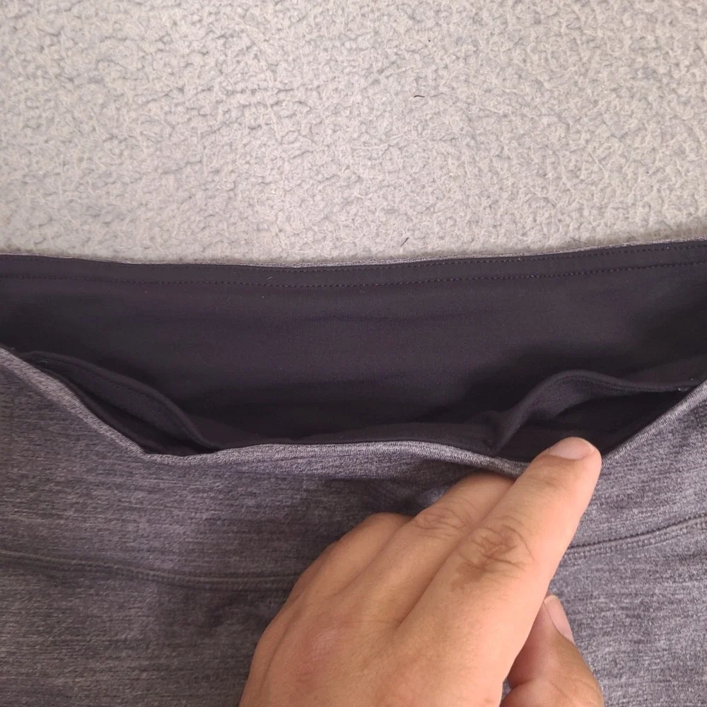 Lululemon Pace‎ Rival Crop Leggings Size 4 Heathered Gray Black Activewear